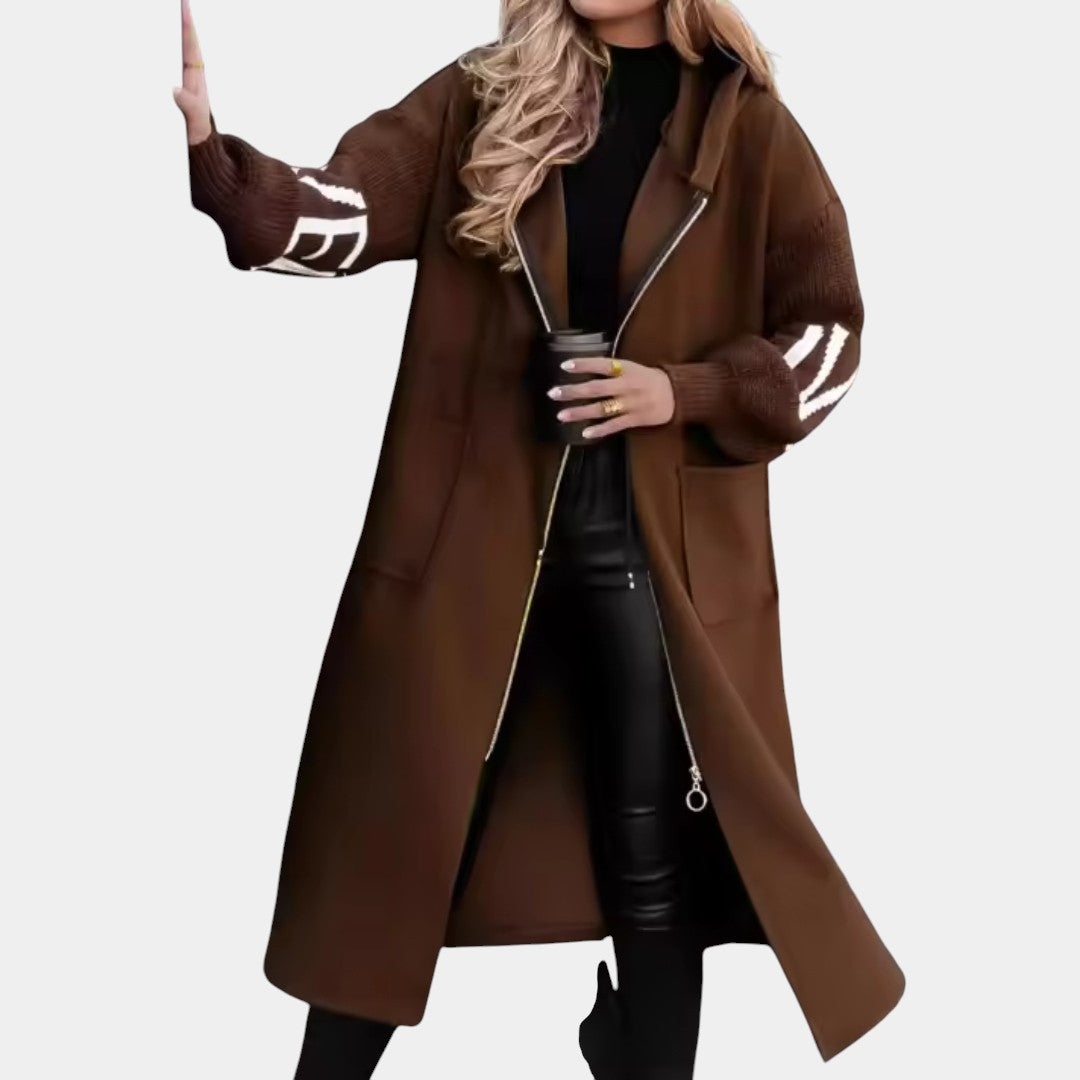 Tatiana – Długa kurtka damska o praktycznej elegancji