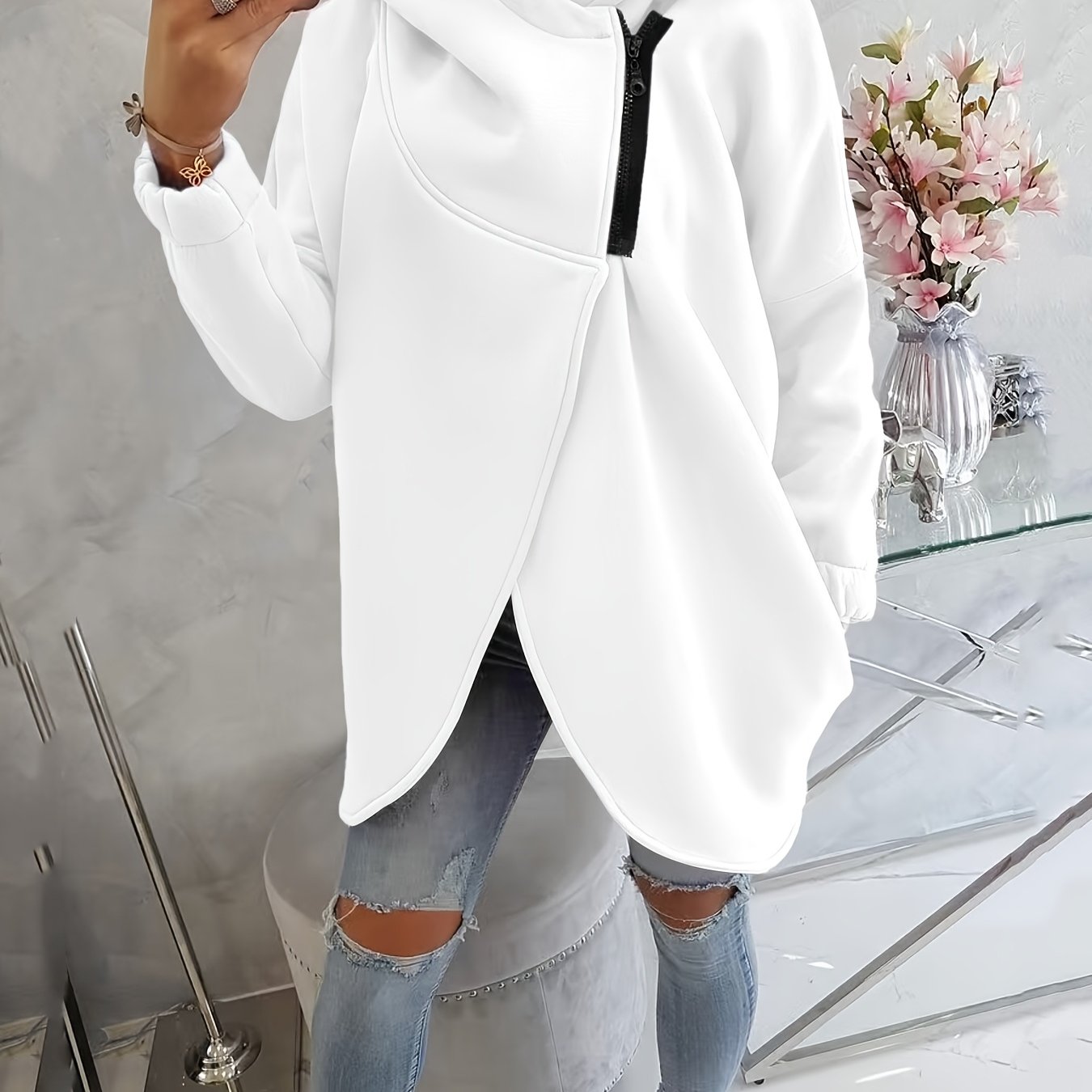 Ilona – Damska kurtka casualowa zapinana z przodu na zamek błyskawiczny