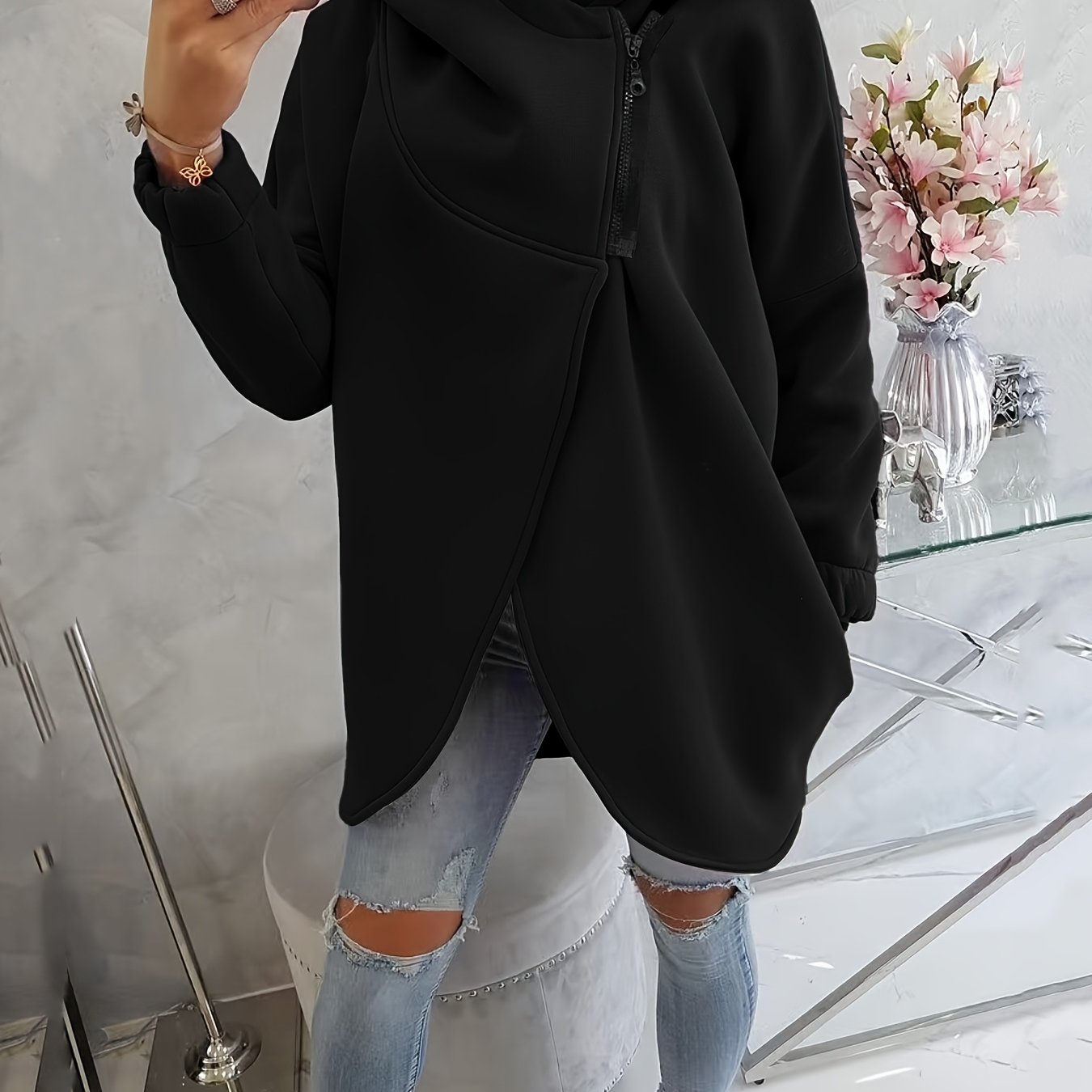 Ilona – Damska kurtka casualowa zapinana z przodu na zamek błyskawiczny