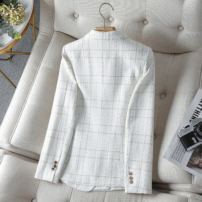 Żaneta – Marynarka damska w kratę o wyrafinowanym stylu