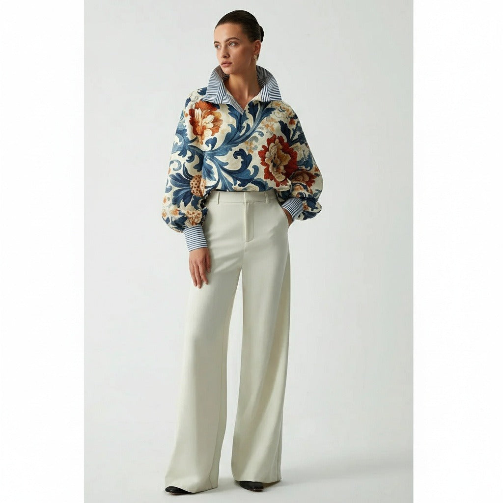 Urszula – Bluzka damska w kwiaty z naturalnym wdziękiem